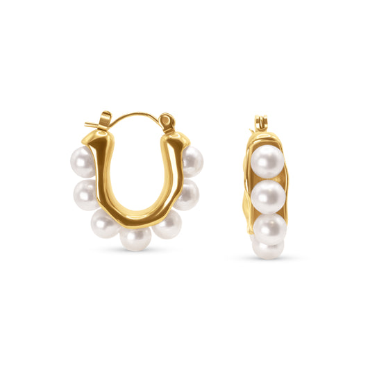 Ocean Pearls Hoops